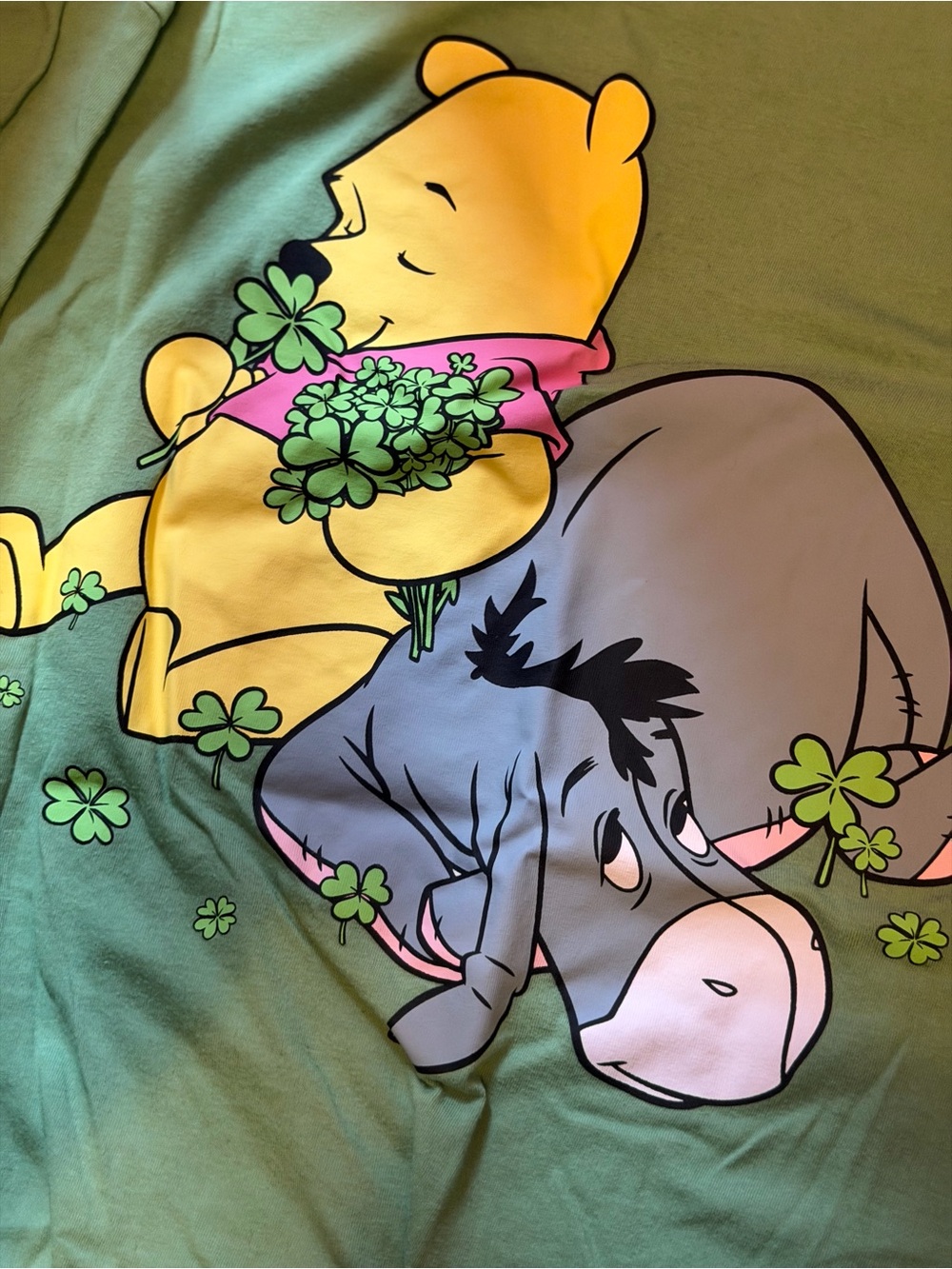 Disney Green Winnie the Pooh & Eeyore Short Sleeve Tee